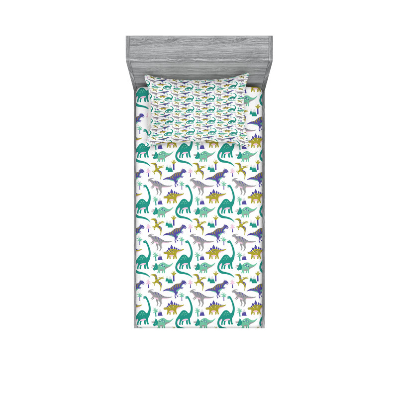 Multicolore ensemble de draps et taies décoratives Ambesonne, Ensemble de draps pour taille de lit simple TG ave