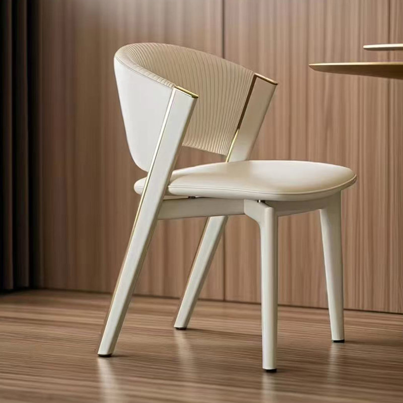 White Solid back side Chair(Set of 2)