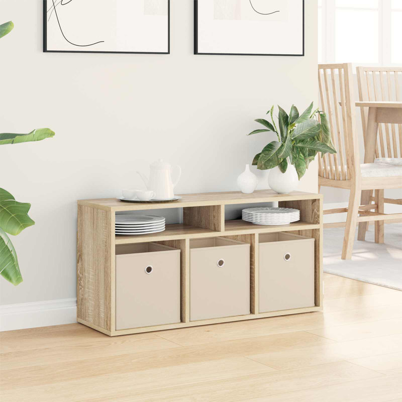 Unfinished TV Stand for TVs up to 42" with Fireplace Included, Sonoma Oak, 16.93'' H x 34.25'' W x 10.83'' D
