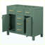 Meuble-lavabo autoportant 36 po sans lavabo 36 po, 4 tiroirs et 2 armoires, structure de bois massif, vert