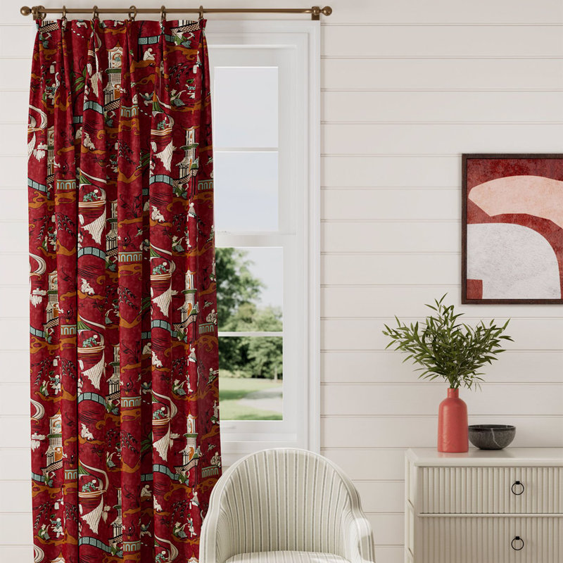 Pagoda River Fabric, Red/Gold