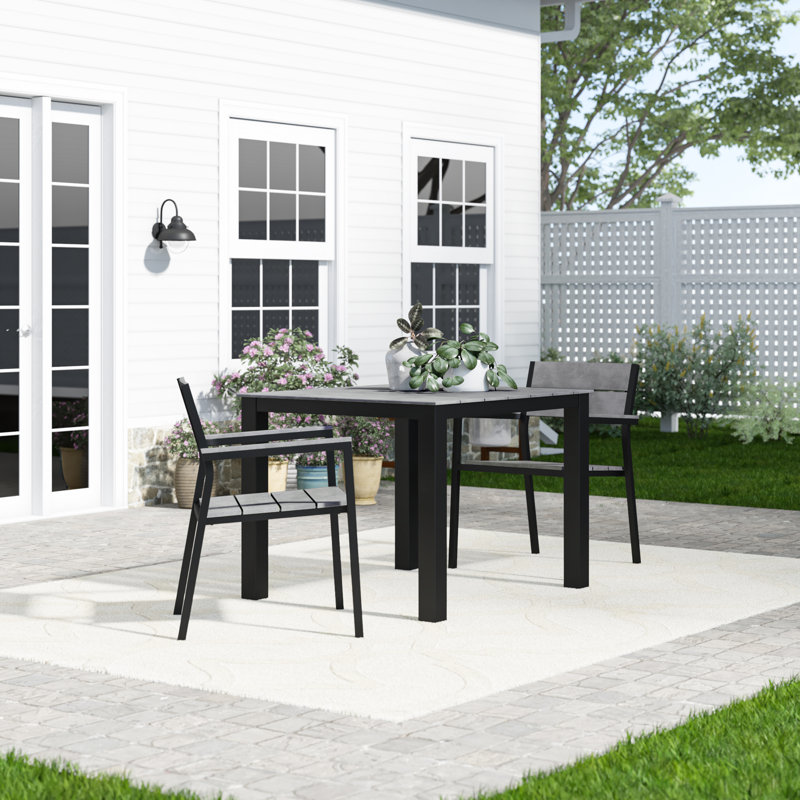 Maine 3 Piece Dining Set, Brown/Gray
