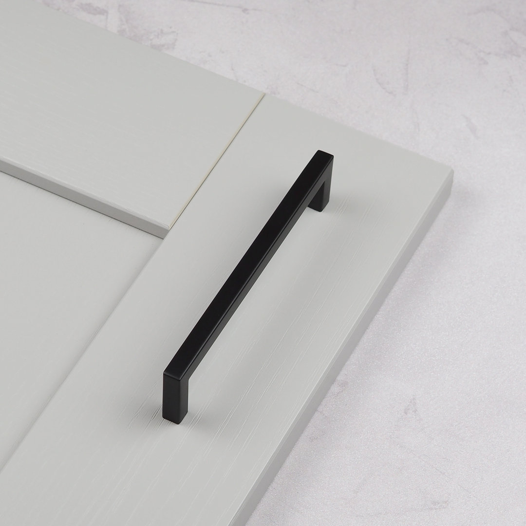 Matt Black Kitchen Cupboard Squared Handle Pull with 160mm Centres - Image 4