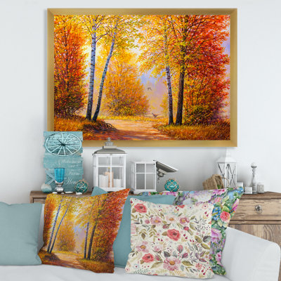 Morning Sunlight Through The Autumn Trees - reproduction de Lake House
