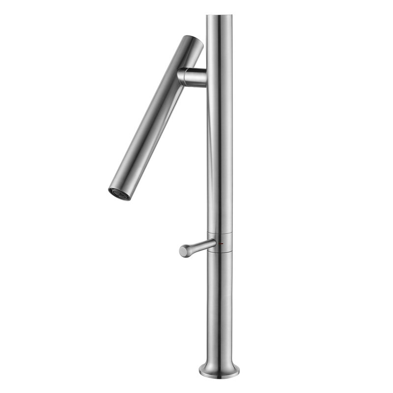 16.34" Single Hole 360 Swivel Solid Brass Faucets, High Arc Single Handle Tall Tap for Bathroom, Silver
