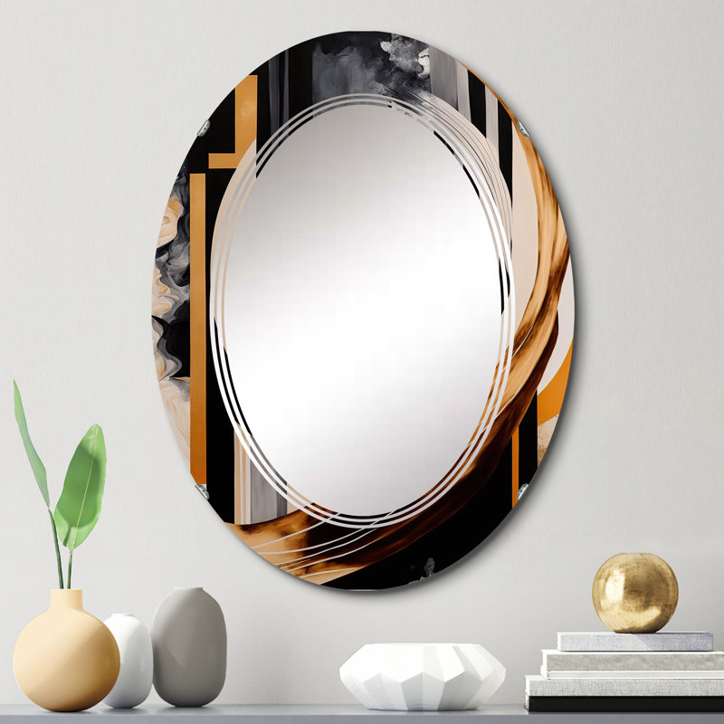 Gold Touch Art Deco I - Modern Wall Mirror, 30" x 20"