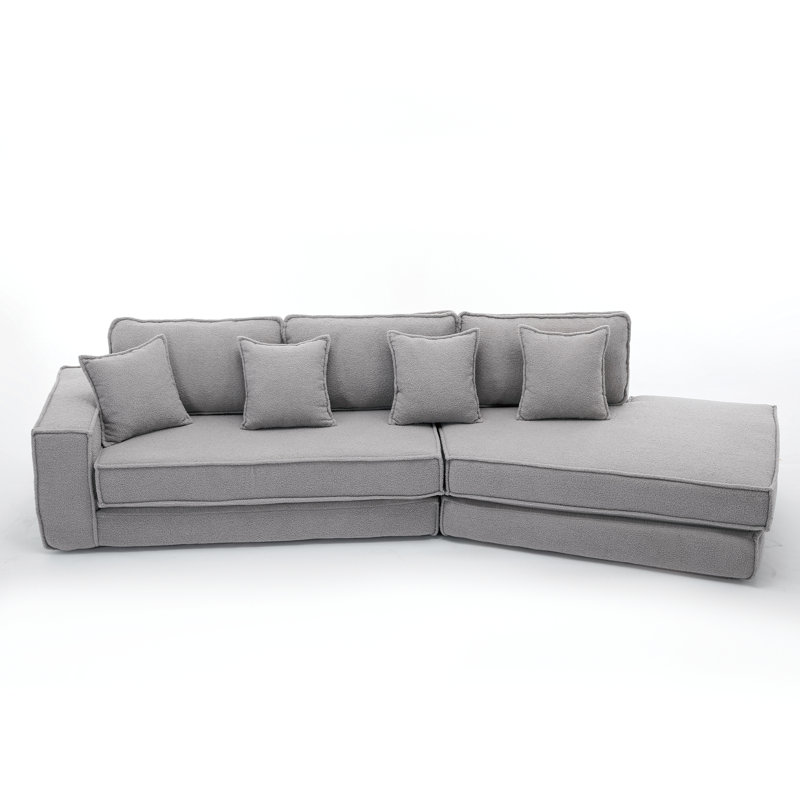 Canapé-lit modulaire convertible pliant Preez, Polyester gris