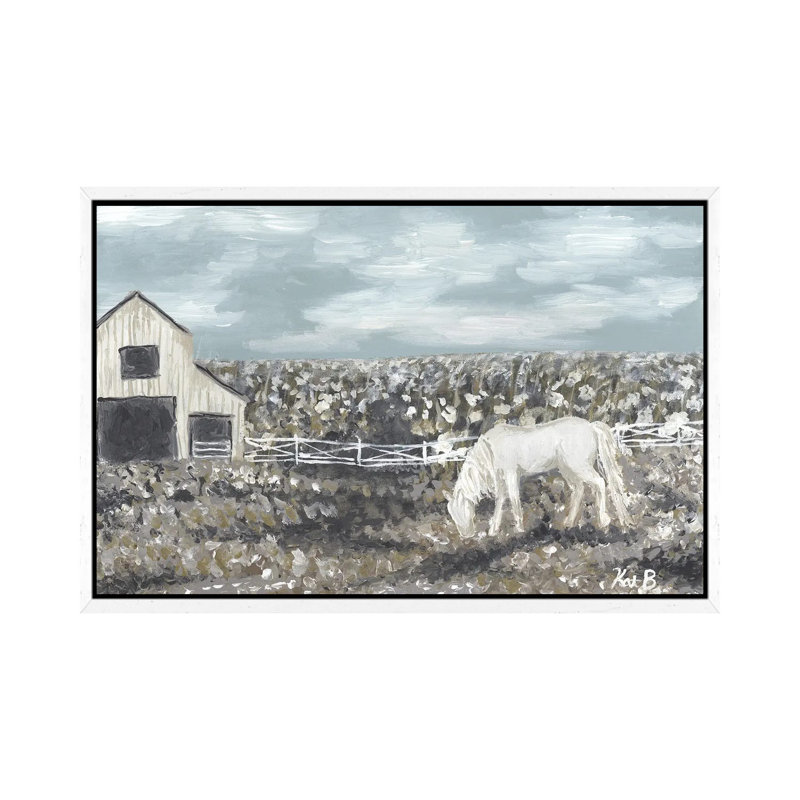 Black Creek Stable 1 Piece Wall Art on Canvas, 152.5 cm H x 101.5 cm W, White Floater Frame