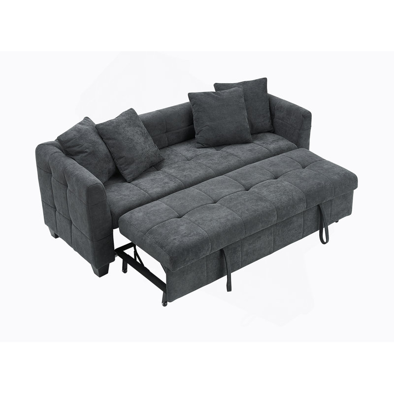 Canapé-lit pliant polyvalent à trois places avec matériaux de qualité supérieure pour le confort de la maison, Gris foncé