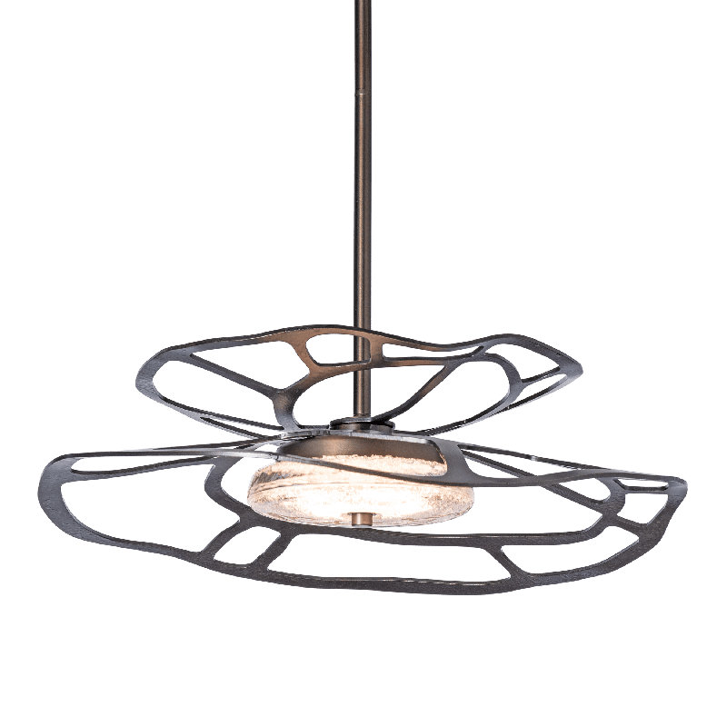Luminaire suspendu Muse, L 30,6 po x H 6,7 po, Clear Steel