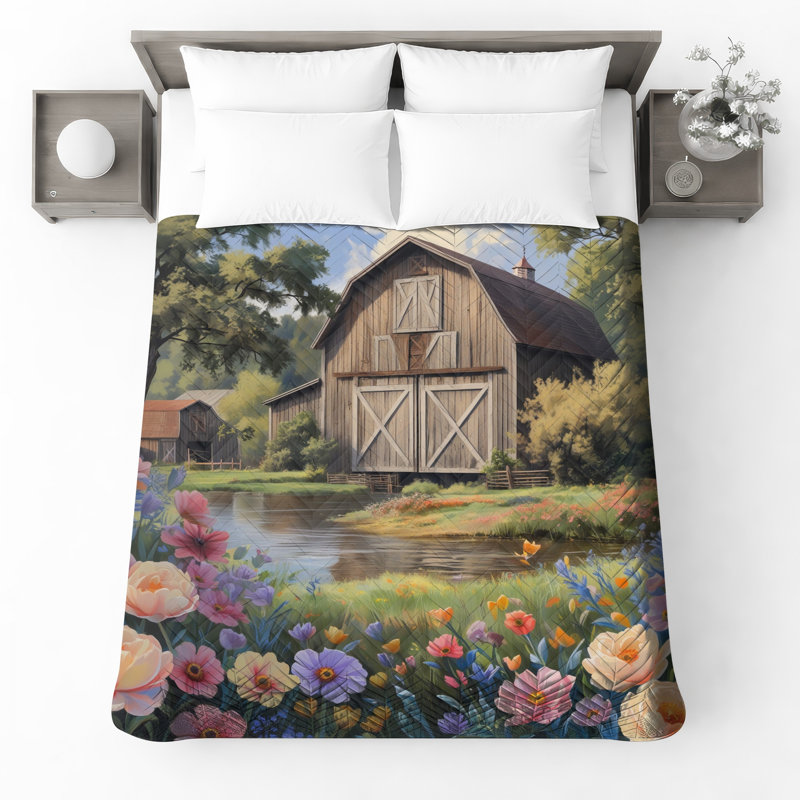 Couvre-lit matelassé Rustic Barn, Lit simple