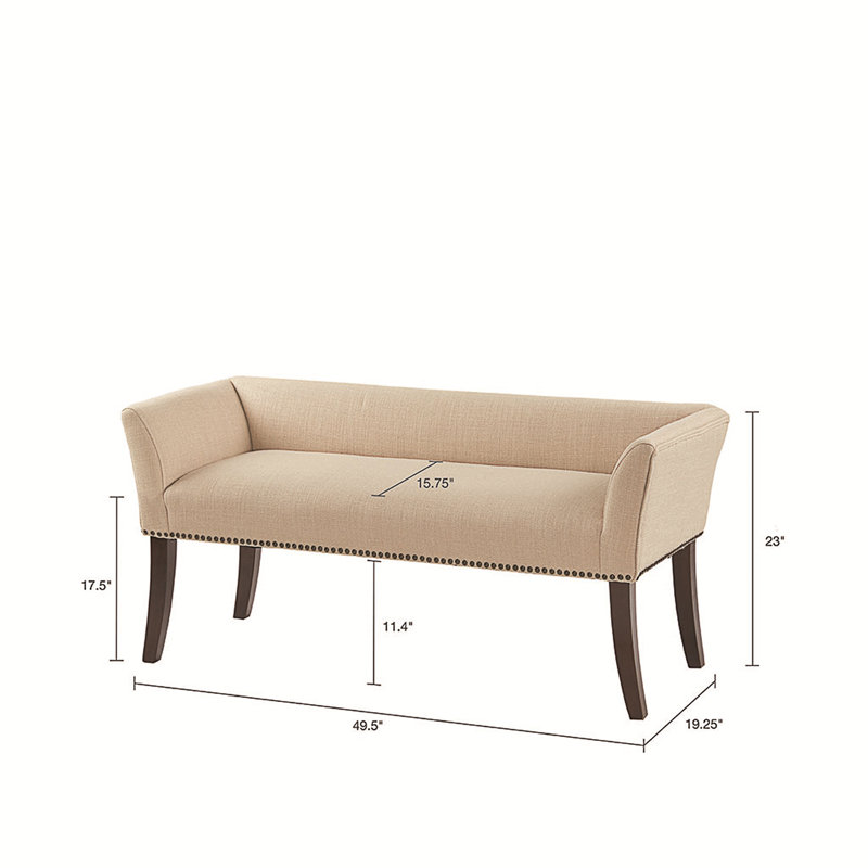 Dalice Upholstered Bench, Black, Tan