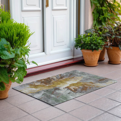 Tapis doré intérieur / extérieur lavable à la machine Claudian ACN1632