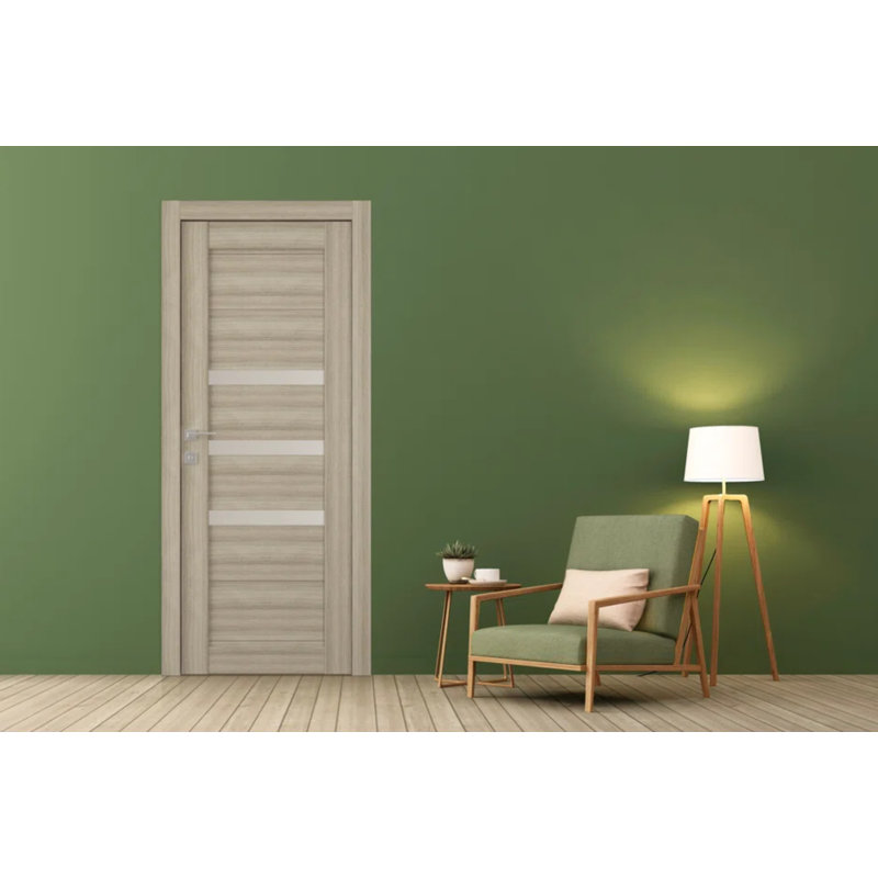 Rita Pine Finish Solid Composite Core Interior Door with Frosted Glass Inserts