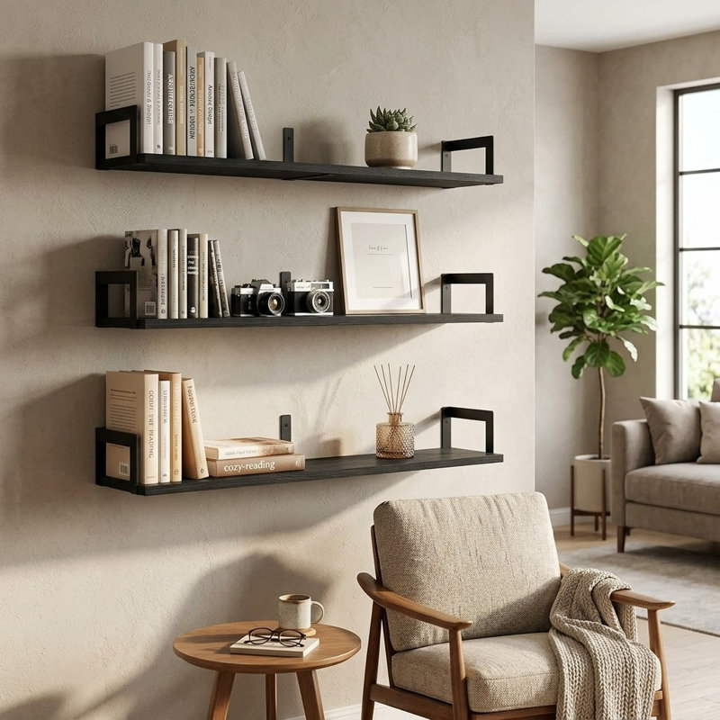 3 Piece Wood Floating Shelf