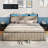 Tryston King Size Bed Frame With Footstool,upholstered Headboard,led Lights,Cream-1601692872-1601692876