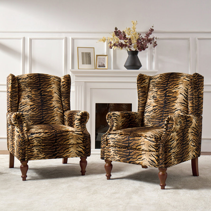 Ensemble de 2 fauteuils Antonae, Polyester tigre