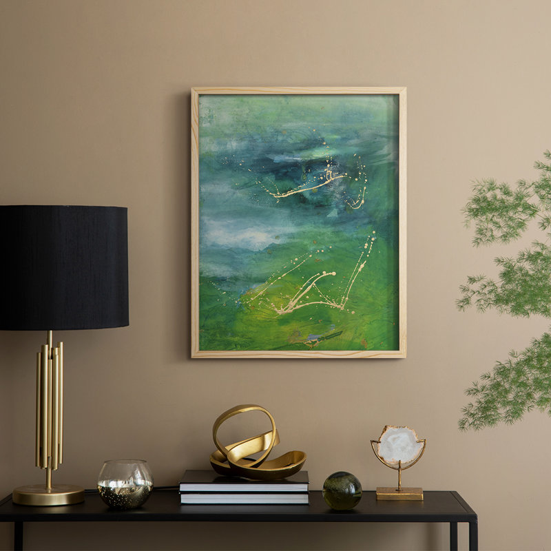 «Peaceful Diptych I», reproduction encadrée - bois massif, H 11 po x l 9 po