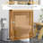 Bamboo Over The Toilet Storage Cabinet, Over Toilet Bathroom Organizer With Slatted Doors, Adjustable Shelf And Open Shelf, Natural
