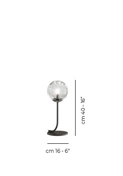Puppet Table Lamp P Amber Transparent Matt Black 1 G9 Ul, Crystal Transparent, Matte Black