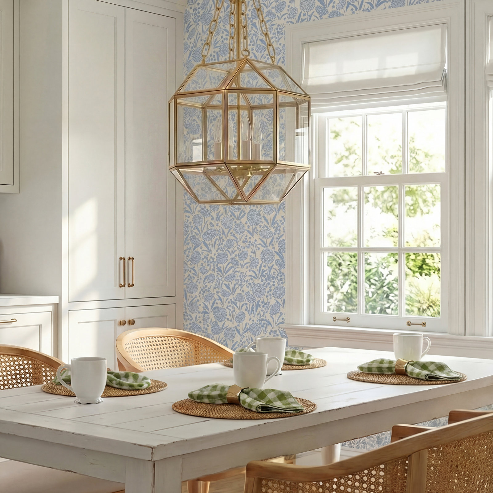 Reid 3 Light Glass Dimmable Pendant, Satin Brass, 23.25" H x 13.5" W x 13.5" D, Clear