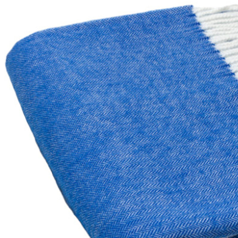  Jeté en acrylique doux à chevrons, L 50 po x l 60 po, Chevron bleu royal