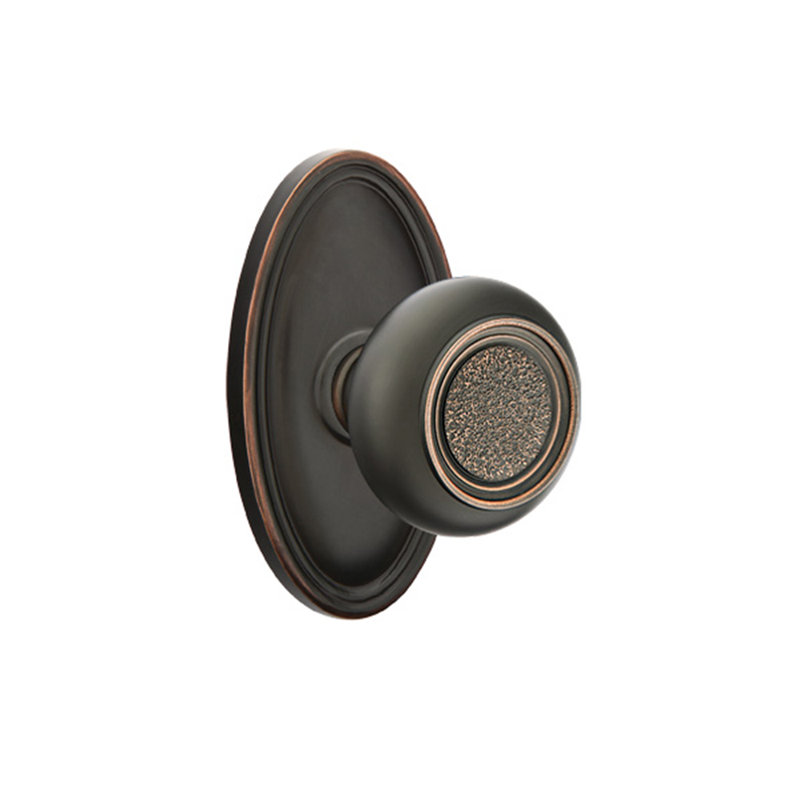 Double Dummy Belmont Knob with Oval Rose, Oil Rubbed Bronze