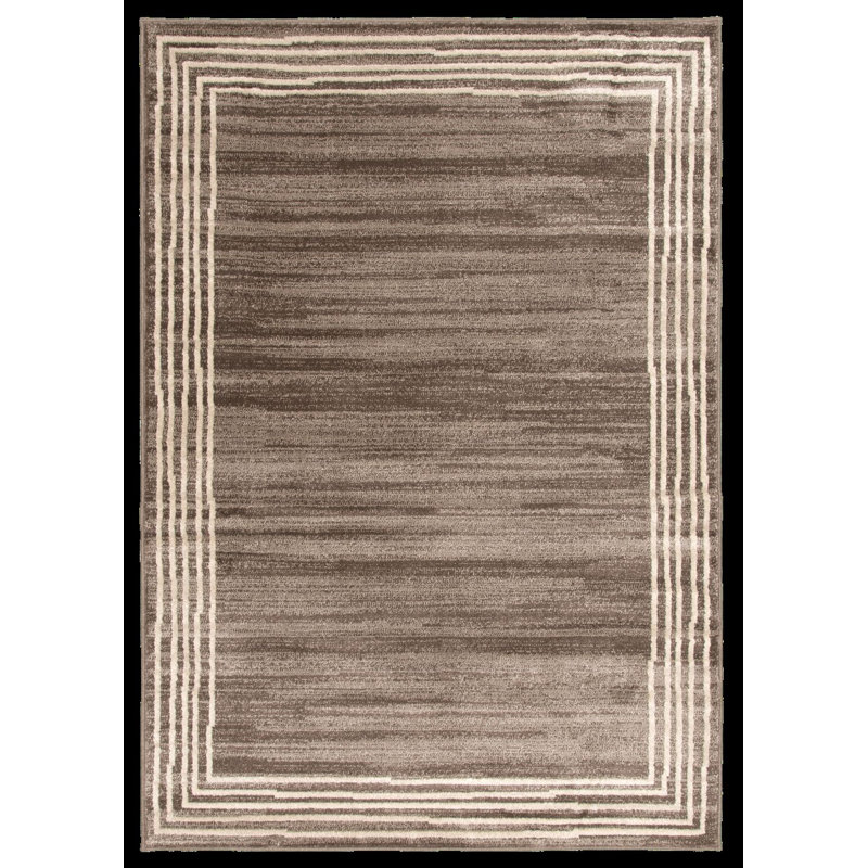 Dylan Latte Brown and Cream Indoor Area Rug and Runners, 5'X7'7"