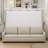 Murphy Cabinet Bed with Folding Sofa, Storage Shelves, LED Lights, Beige, Space-Saving Wall Bed-44712207