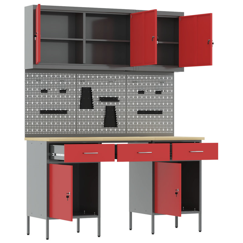 Work Cabinet with Drawer, Grey