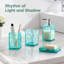 Bathroom Accessories Set, Teal Blue Acrylic Bathroom Counter Set With Toothbrush Holder, Soap Dispenser, Tumbler, Soap Dish, Turquoise Boho Modern Bathroom Decor, Ideal Gift Choice