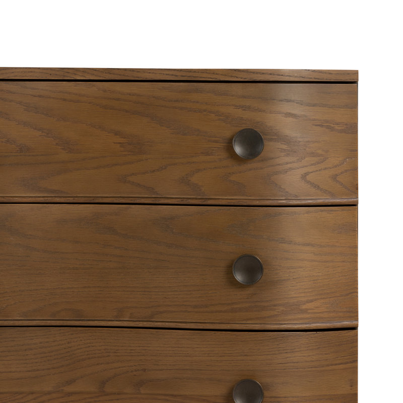 Tiago 3 - Drawer Solid Wood Nightstand, Toasted Oak