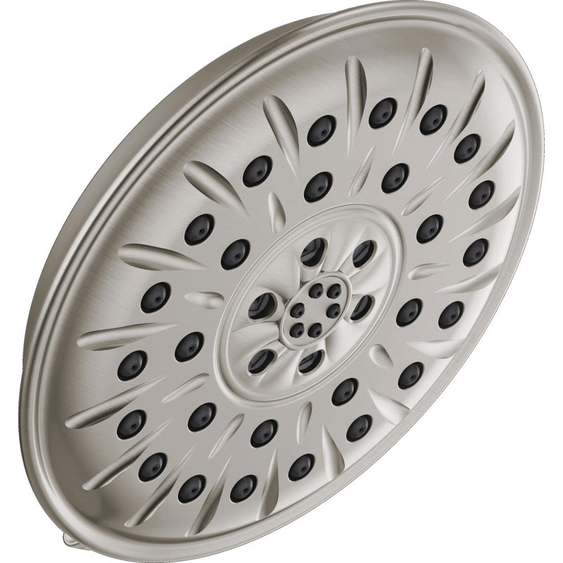 Rain Dual Shower Head with H2Okinetic Technology, Lumicoat Stainless
