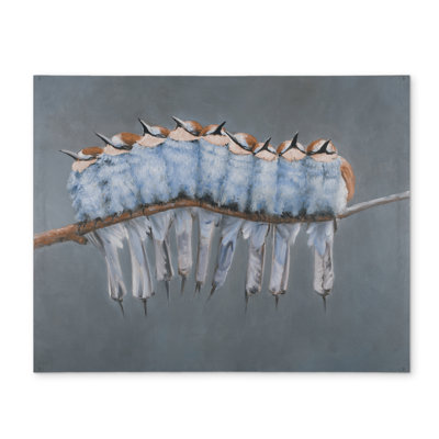 Blue Bird Animals Polyester Placemat | Small Birds on Branch Decor