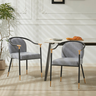 Chaise rembourrée moderne avec accoudoirs en métal