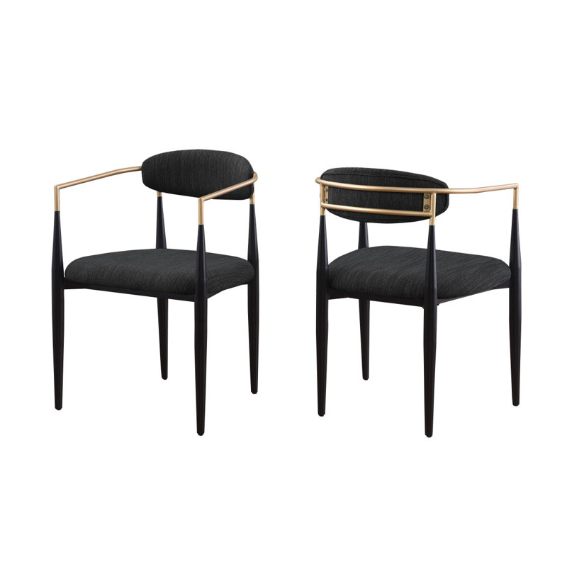 Chaise de salle à manger Lasater, ensemble de 2, noir
