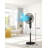 BLACK+DECKER BFSD116B 16" Oscillating Dual-Blade Stand Fan with Remote, Adjustable Height, Black