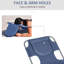 Chaise longue grise au bord de la piscine avec trou pour le visage, fentes pour accoudoirs, oreiller et chaise pliante de jardin pliante 5 positions réglables, fentes et