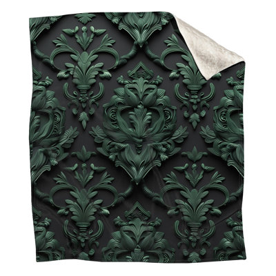 Couvertures damassées vertes ornées