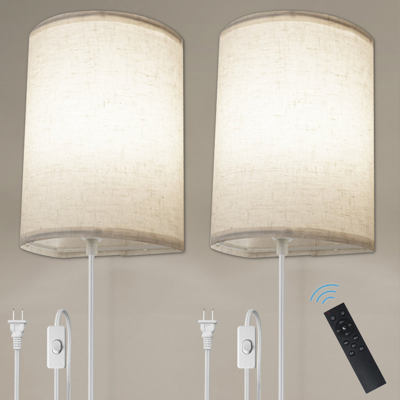 Virve Iron Plug-in Flush Mounted Sconce, Beige