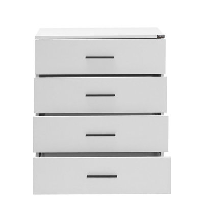 Bellestri Modern White Dresser, Coated Particle Board, 25.6 x 30.7 x 16.1 inches | Durable, Stylish Design for Bedroom or Living Room | Perfect Storage Solution for a Contemporary Home Decor