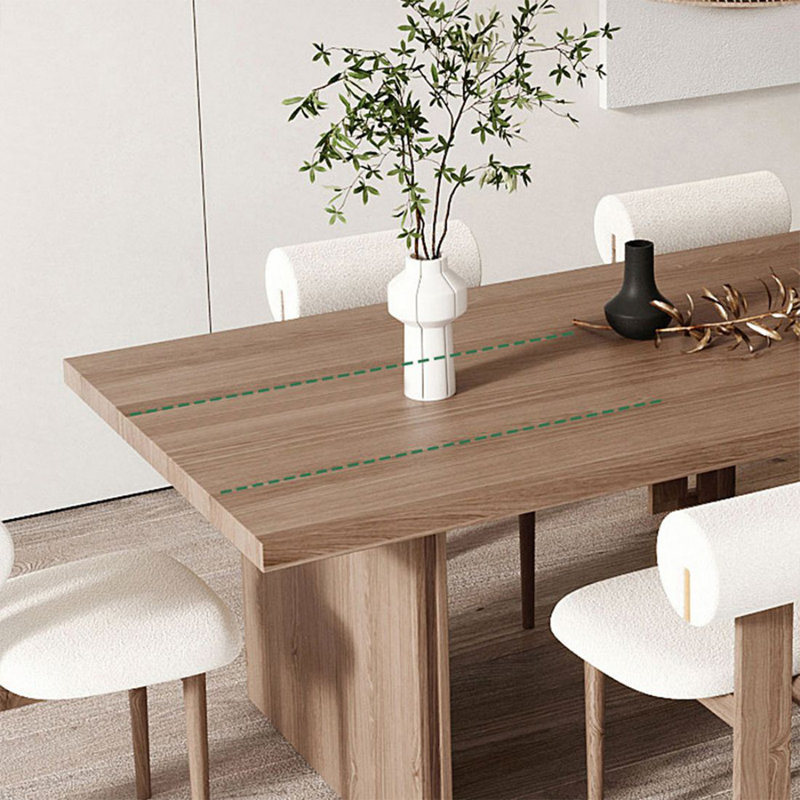 Modern and simple solid wood rectangular desk, 29.53" H x 55.12" W x 27.56" D, Nut Brown