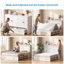 Grand lit escamotable avec station de charge, blanc