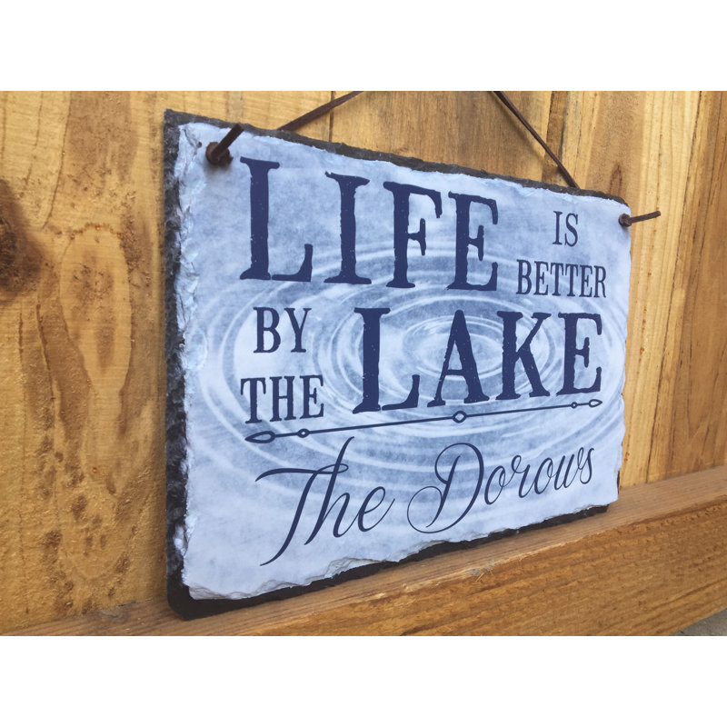 Décoration murale «Life is Better at the Lake», 2 trous pour suspension, H 10 po x l 16 po