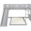Lit simple au-dessus d'un lit superposé avec lit optionnel gris et stable, coulissant pour une utilisation sécuritaire
