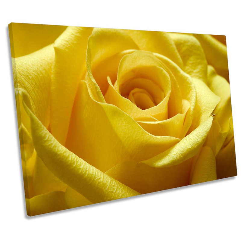 Yellow Rose Flower Floral - Wrapped Canvas Print, 30.5cm H x 45.7cm W