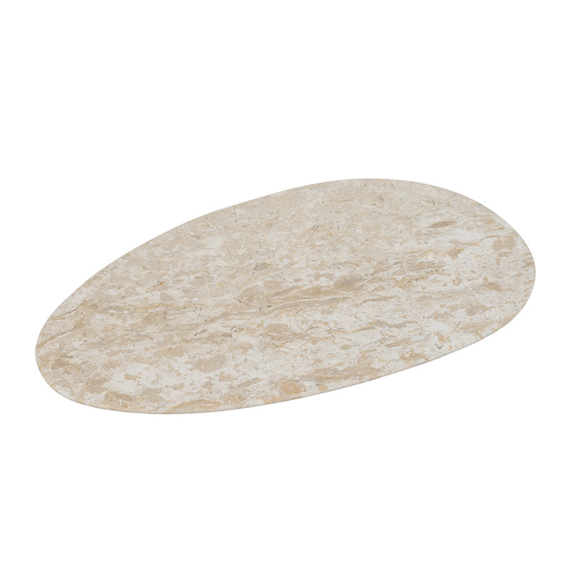 Plateau rond en marbre naturel