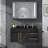 Sanes 36" Modern Black 2-Drawers-&2-Door Wall-Mounted Single Bathroom Vanity Set