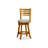 Natural 24" Counter Height Slat Back Swivel Stool With Warm Beige Seat Appealing, Fabric-591052280-591052281