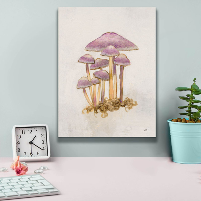 «Woodland Mushroom 3» par Julia Purinton, art mural sur toile, H 16 po x l 12 po x P 0,75 po